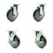 Service Caster SCC 5" x 1.25" Gray Polyurethane Wheel Caster -2 Swivel/2 Swivel w/Brakes, 4PK SCC-20S514-PPUB-TPU1-2-TLB-2 - alternate 1